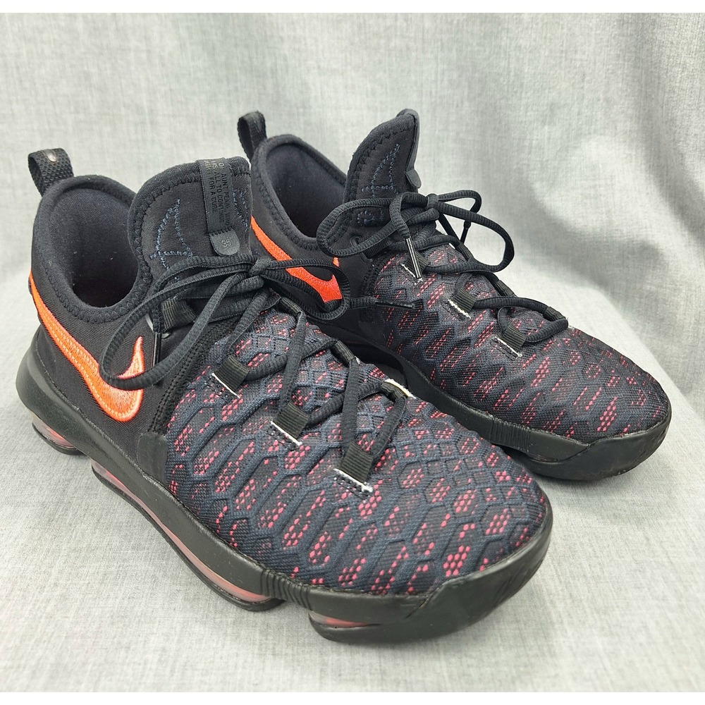 Nike KD 9 GS Black Bright Crimson Basketball Shoes 869999-060 Kids 5.5Y